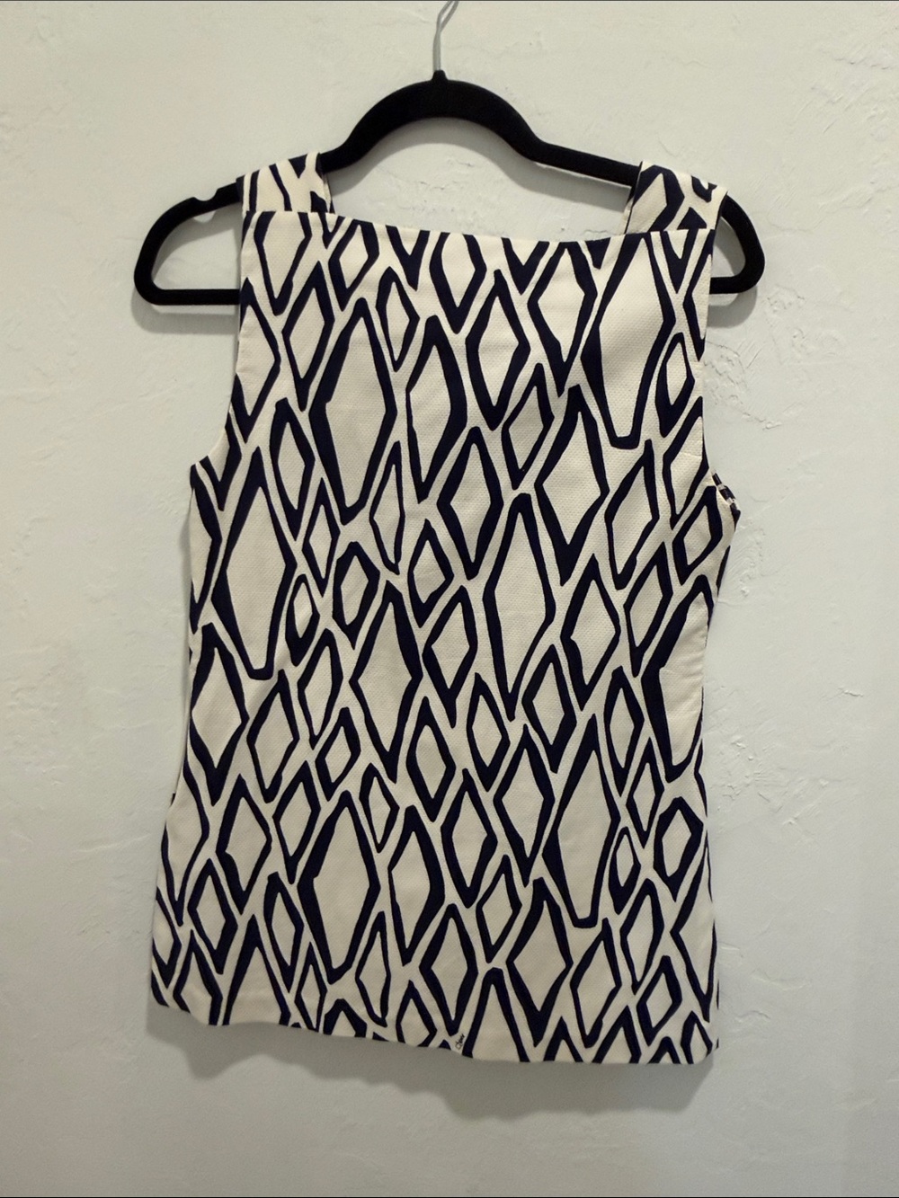 Diane Von Furstenberg Black & White Geometric Sleeveless Pantsuit